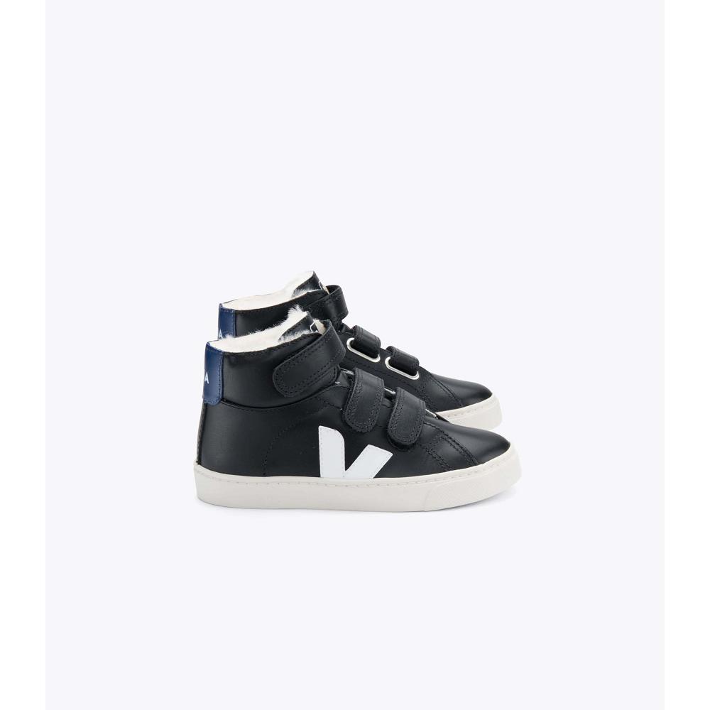 Veja ESPLAR MID FURED LEATHER Hoog Kinderen Zwart | NL 692VRW